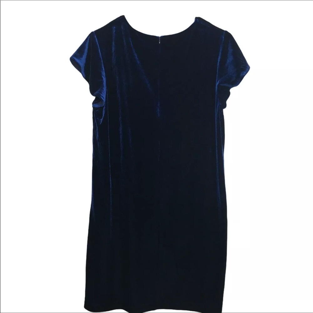 Cynthia Rowley Holiday velour Dress L Blue - Picture 5 of 5